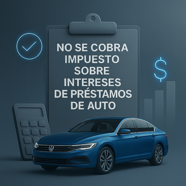 No se cobra impuesto sobre intereses de prestamos de auto para uso personal